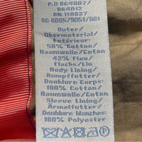 Boden blue long sleeve cotton flax blend casual collarless blazer jacket size 10 - Picture 12 of 13